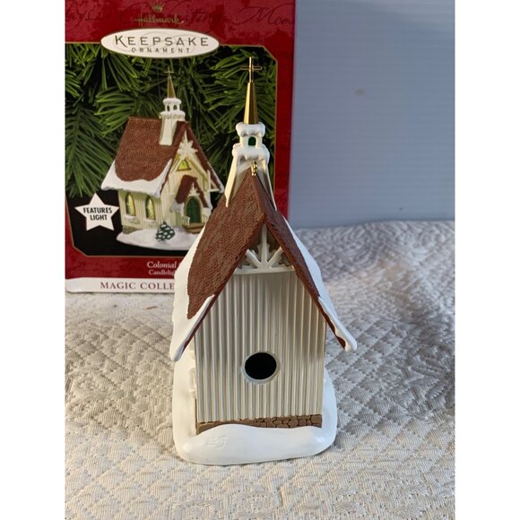 Hallmark Colonial Church Magic light candlelight church with box - New - Picture 4 of 10